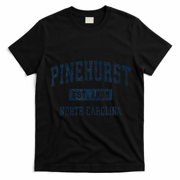 P.I.N.E.H.U.R.S.T North Carolina Nc Vintage Sports T-Shirt - Black