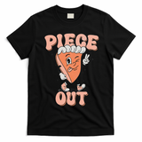 Piece Out Pumpkin Pie Retro Thanksgiving Fall Vibes Groovy T-Shirt - Black