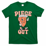 Piece Out Pumpkin Pie Retro Thanksgiving Fall Vibes Groovy T-Shirt - Irish Green