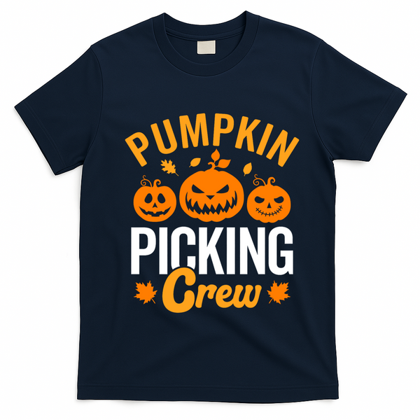 Pumpkin Picking Crew T-Shirt - Navy Blue