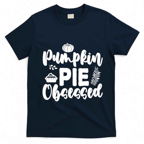 Pumpkin Pie Obsessed T-Shirt - Navy Blue