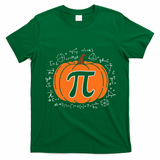 Pumpkin Pi Pie Math Teacher Funny Halloween Thanksgiving T-Shirt - Irish Green