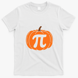 Pumpkin Pi Pie Math Teacher Funny Halloween Thanksgiving T-Shirt - White