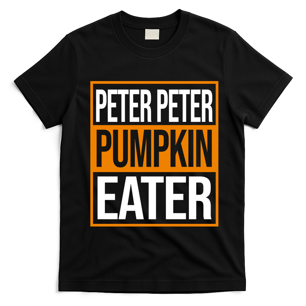 Peter Peter Pumpkin Eater Halloween T-Shirt - Black