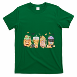 Plaid Pumpkin Spice Hello Fall Autumn Thanksgiving T-Shirt - Irish Green
