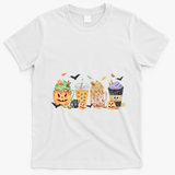 Plaid Pumpkin Spice Hello Fall Autumn Thanksgiving T-Shirt - White