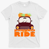 Pumpkin Ride October Fall T-Shirt - White