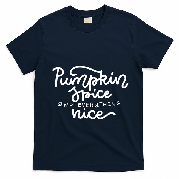Pumpkin Spice And Everything Nice T-Shirt - Navy Blue