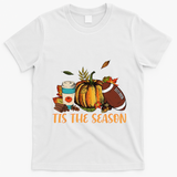 Pumpkin Spice Football Tis The Season Fall Thanksgiving Gift Gift T-Shirt - White