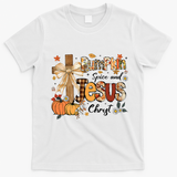 Pumpkin Spice Jesus Christ Fall Thanksgiving T-Shirt - White