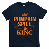 Pumpkin spice King Coffee Lover halloween & Thanksgiving T-Shirt - Navy Blue