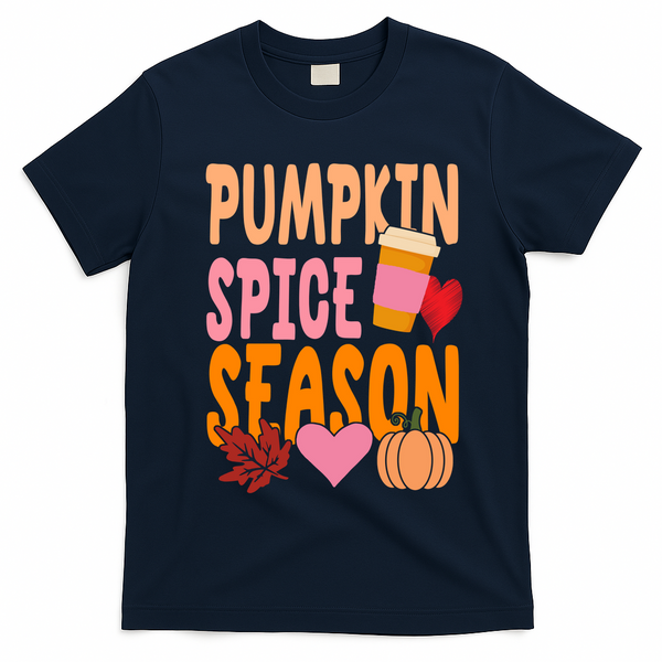 Pumpkin Spice Season T-Shirt - Navy Blue