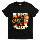 Pumpkin Spice Season Latte Coffee Fall Autumn Funny T-Shirt - Black