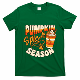 Pumpkin Spice Season Latte Coffee Fall Autumn Funny T-Shirt - Irish Green