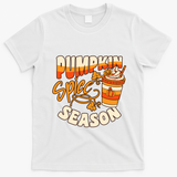 Pumpkin Spice Season Latte Coffee Fall Autumn Funny T-Shirt - White