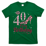 Queen 40 Years Old It's My 40th Birthday Vintage Retro T-Shirt - Green