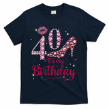 Queen 40 Years Old It's My 40th Birthday Vintage Retro T-Shirt - Navy