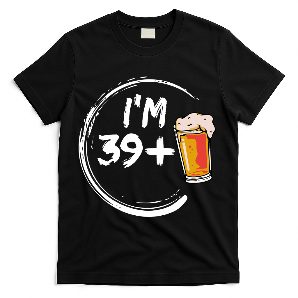 Retro 40th Birthday Beer Lover T-Shirt - Black
