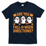 Retro Are You Fall O Ween Directions Teacher Halloween T-Shirt - Navy Blue