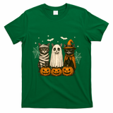 Retro Black Cat Witch Scary Halloween Pumpkin Spooky T-Shirt - Irish Green