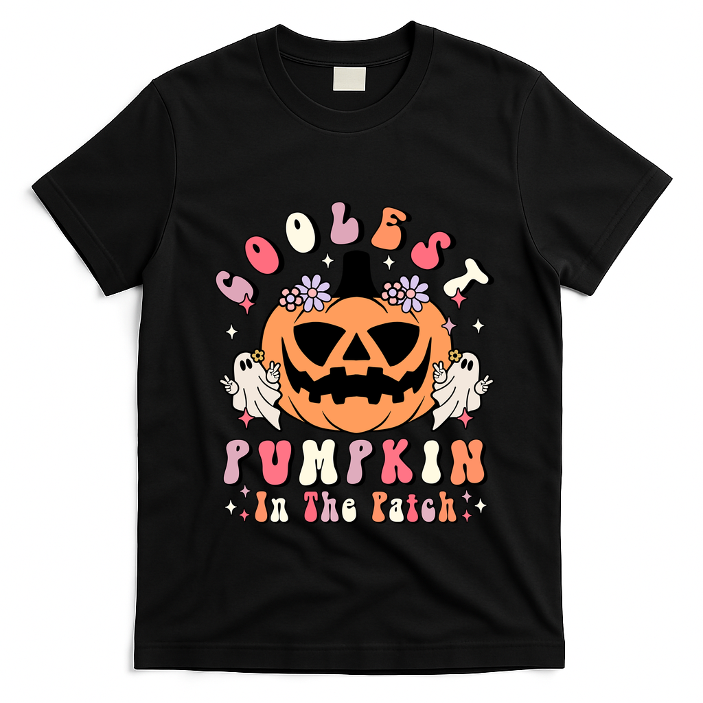 Retro Coolest Pumpkin In The Patch Halloween Gift T-Shirt - Black