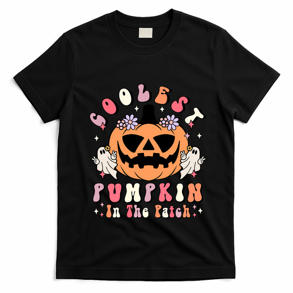 Retro Coolest Pumpkin In The Patch Halloween Gift T-Shirt - Black