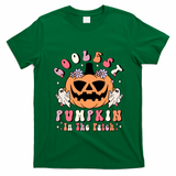 Retro Coolest Pumpkin In The Patch Halloween Gift T-Shirt - Irish Green