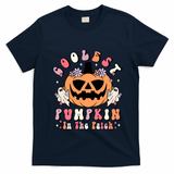 Retro Coolest Pumpkin In The Patch Halloween Gift T-Shirt - Navy Blue