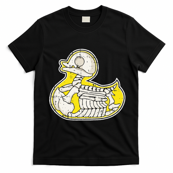 Rubber Duck Skeleton Lazy Halloween Costume Funny Ducky T-Shirt - Black