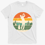 Retro Golf Sunset Golfing Golfer T-Shirt - White