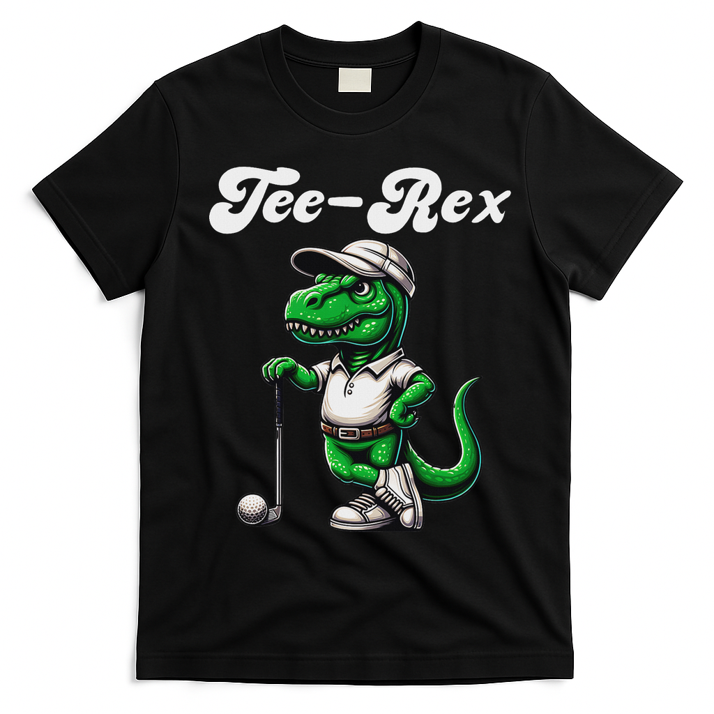 Rex Golf T Rex Dinosaur 's Golfing T-Shirt - Black