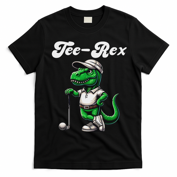 Rex Golf T Rex Dinosaur 's Golfing T-Shirt - Black