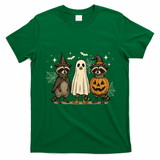 Retro Raccoon Witch Scary Halloween Pumpkin  T-Shirt - Irish Green