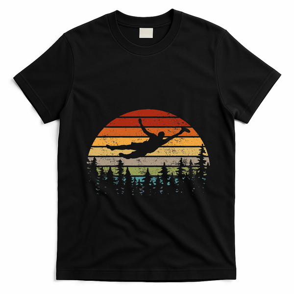 Retro Ultimate Frisbee Player Vintage Flying Disc T-Shirt - Black