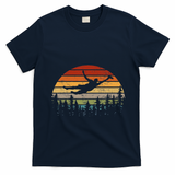 Retro Ultimate Frisbee Player Vintage Flying Disc T-Shirt - Navy Blue