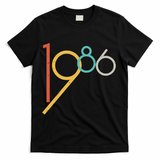 Retro Vintage Style 1986 40th Birthday T-Shirt - Black