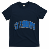 St Andrews Arched Blue Text T-Shirt - Navy Blue