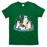 Spooky and Adorable Black Cat Halloween Costumes T-Shirt - Irish Green