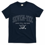 Seven And Still On Par 70th Birthday Golf Father Grand T-Shirt - Navy Blue
