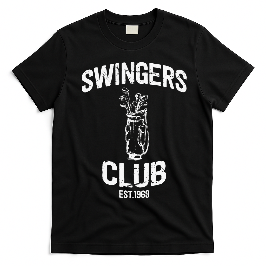 Swingers Club Golf Clubs Funny Golf Sarcastic Golfing T-Shirt - Black
