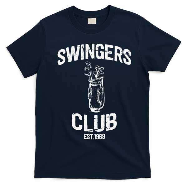 Swingers Club Golf Clubs Funny Golf Sarcastic Golfing T-Shirt - Navy Blue