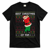 Santa Claus Playing Golf Funny Ugly Christmas Gofl Novelty T-Shirt - Black