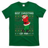 Santa Claus Playing Golf Funny Ugly Christmas Gofl Novelty T-Shirt - Irish Green
