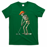 Skeleton Golf Halloween Golfer Golf Player Funny Gift T-Shirt - Irish Green