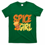 Spice Girl Pumpkin Coffee Lover Fall T-Shirt - Irish Green