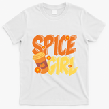 Spice Girl Pumpkin Coffee Lover Fall T-Shirt - White