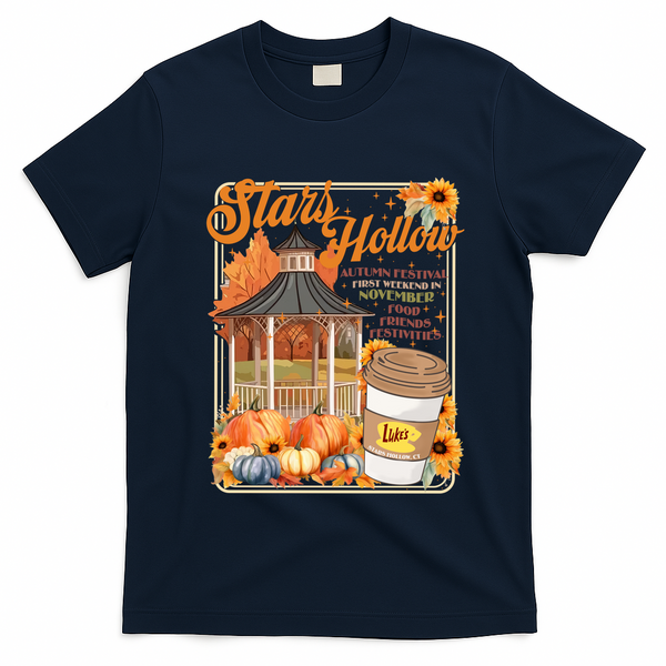Stars Hollow Autumn Festival First Weekend On November Gilmore Fall Vibe T-Shirt - Navy Blue