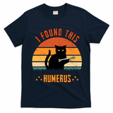 Scary I Found This Humerus Cat Black Humorous T-Shirt - Navy Blue