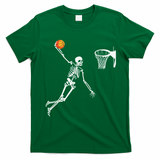 Skeleton Playing Basketball Halloween Costume Boy Kids T-Shirt - Irish Green