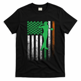 St PatrickS Day Irish American Flag Golf Golfer Golfing Gift T-Shirt - Black